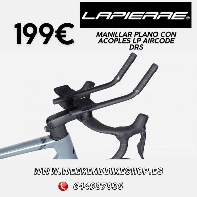 MANILLAR PLANO CON ACOPLES LAPIERRE DE CARBONO