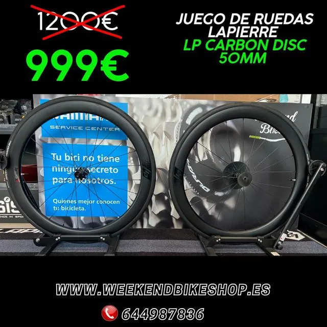 RUEDAS CARRETERA LAPIERRE CARBONO DISCO PERFIL 50